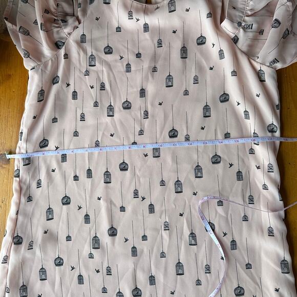 Preowned Flawed Gem  City Streets Birdcage Cold Shoulder Dress Pink Black Size 4 - Picture 6 of 9